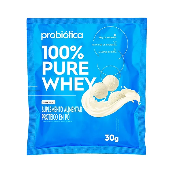 100% Pure Whey Sache 40g Leite Probiotica