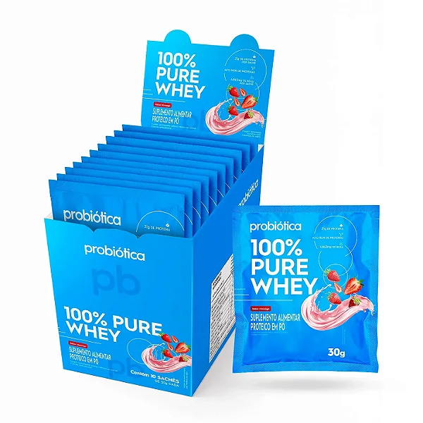 100% Pure Whey Sache 40g Display Com 10un Probiotica - Moramgo