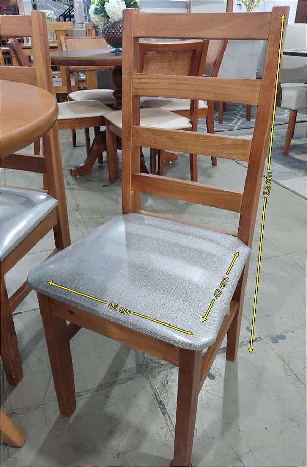 Conjunto mesa 90 x 90 - Tipo madeira redonda NR