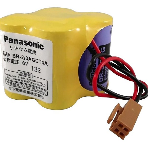 BATERIA DE LITHIUM 6V BR-2/3AGCT4A COM FIO E CONECTOR PANASONIC