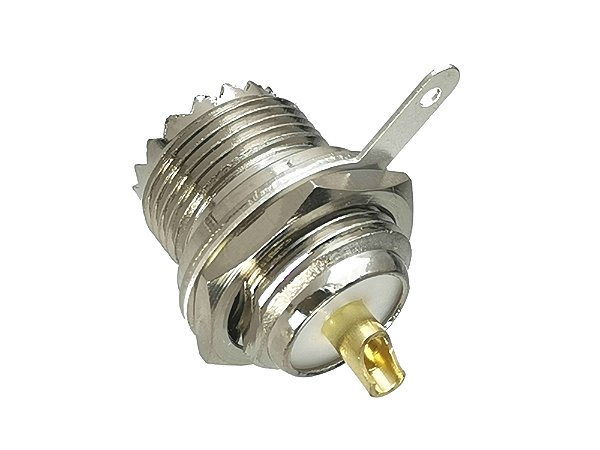 CONECTOR UHF SO239 FÊMEA JACK BULLKHEAD SOLDA PARA MONTAGEM EM PAINEL