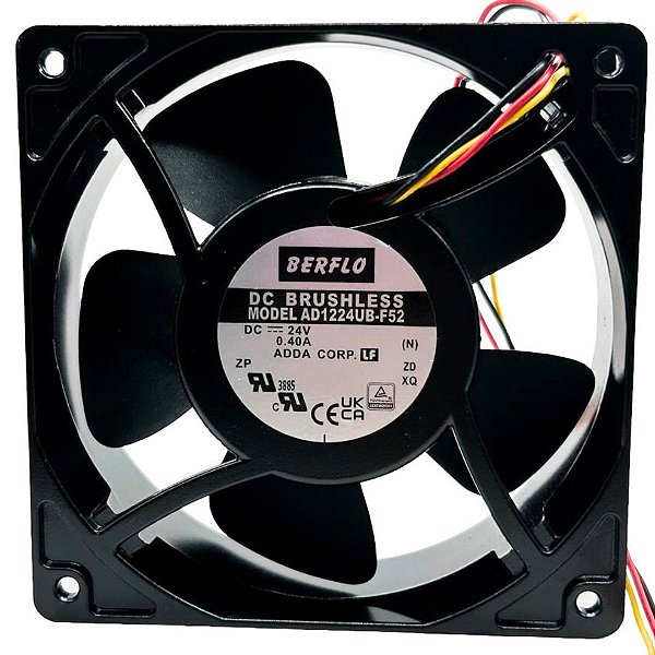 VENTILADOR ADDA COM ROLAMENTO AD1224UB-F52 120X120X38MM - 24VDC