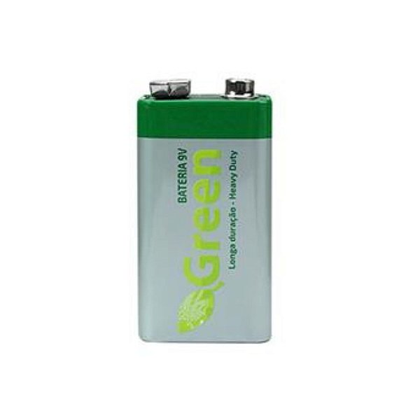 BATERIA 9V 6F22 MANGANES HEAVY DUTY - GREEN