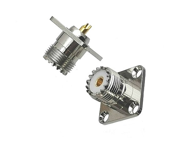 CONECTOR UHF SO239 FÊMEA P/ PAINEL BASE QUADRADA