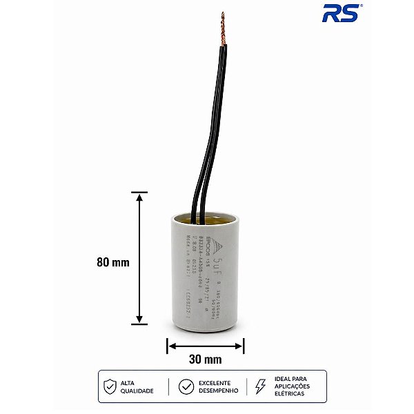 CAPACITOR PPM 5UF 380/400VCA B32314A4505J013 FIO EPCOS
