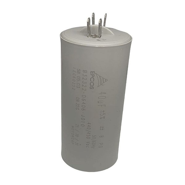 CAPACITOR PPM 40UF 440VCA/450VCA 5% B32322-D6406-J010 45X 96MM FAST-ON EPCOS (B32322D6406J010)