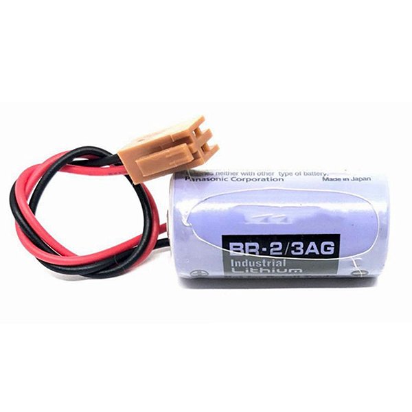 BATERIA DE LITHIUM 3V BR-2/3AG COM FIO E CONECTOR PANASONIC