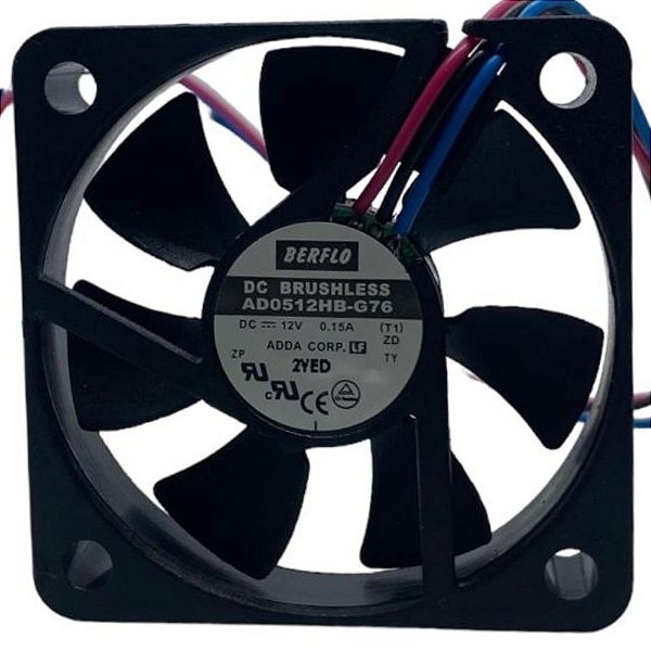 MICRO VENTILADOR AD0512HB-G76 50X50X10MM 12V 0,23A ROLAMENTO ADDA