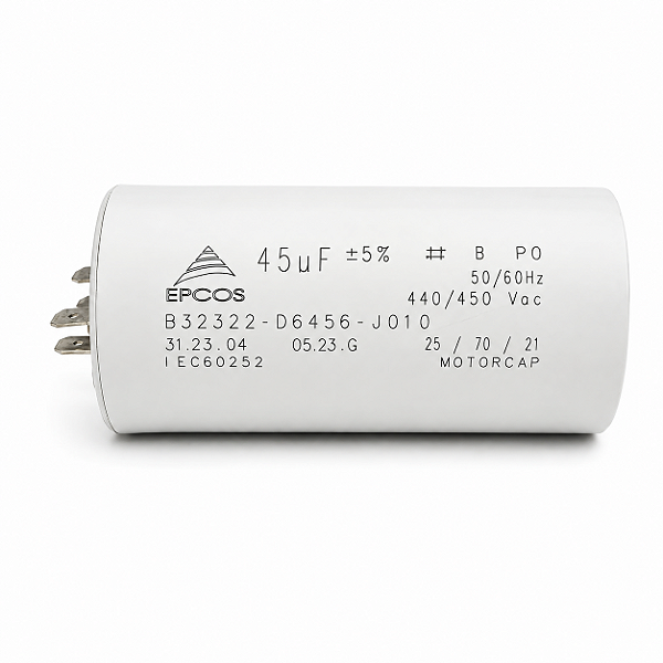 CAPACITOR PPM 45UF 440VCA/450VCA B32322-D6456-J010 50X94MM FASTON EPCOS (B32322D6456J010)