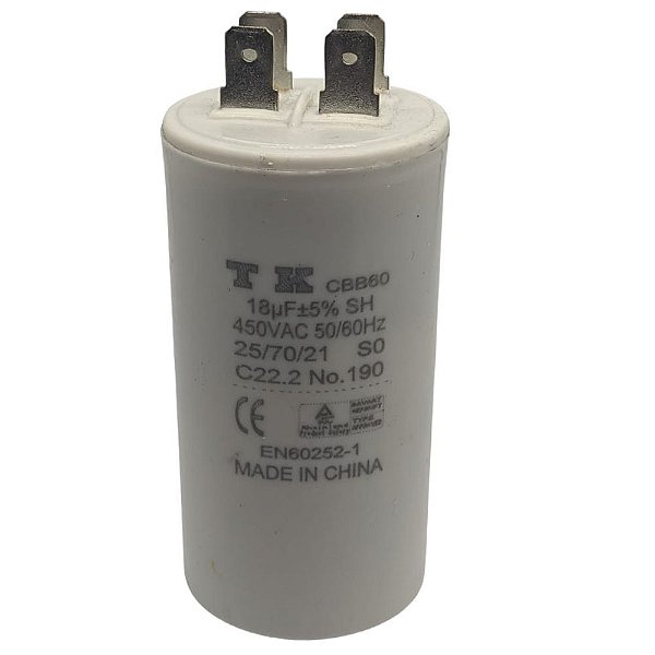 CAPACITOR PPM 18UF 450VCA 36X70MM CBB60 FASTON TK
