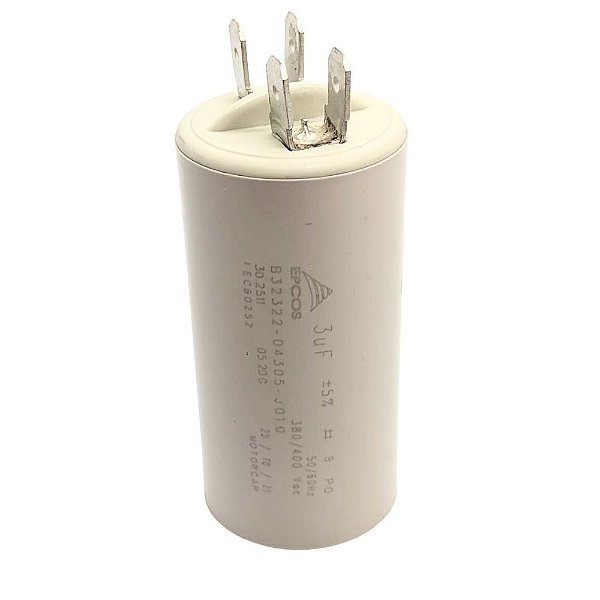 CAPACITOR PPM 3UF 380/4000VAC B32314A4305J17 25X37MM  FAST-ON EPCOS