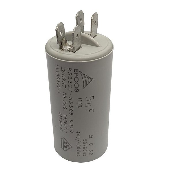 CAPACITOR PPM 5UF 440/450V B32322D4505J10-30X62 FAST-ON EPCOS