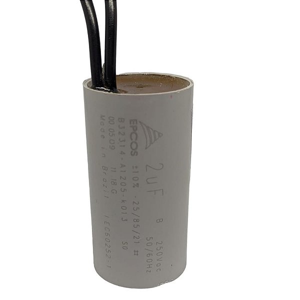 CAPACITOR 2UF 250VAC 10% 50/60HZ B32314A1205K013 25X41MM TERMINAL FIO EPCOS