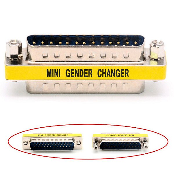 ADAPTADOR DB25 MACHO PARA DB25 MACHO DUAS FILEIRAS