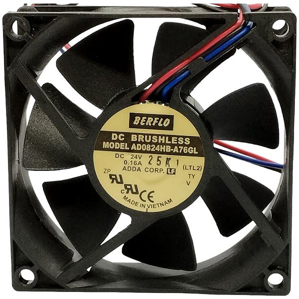 MICROVENTILADOR AD0824HB-A76GL 24VDC (80X80X25MM) ROLAMENTO - BERFLO