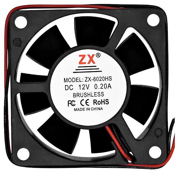 MICRO VENTILADOR 60X60X20 0,20A 12VDC ZX-6020HS