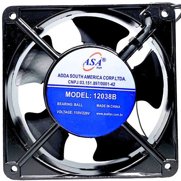 MICRO VENTILADOR 12038B 120X120X38 127/220V BIVOLT 2 FIOS  3200RPM ASA FAN