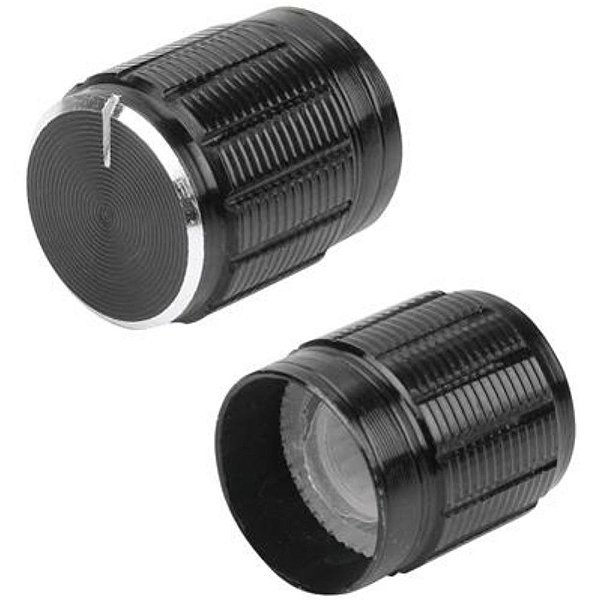 KNOB METALICO 6MM - PRETO