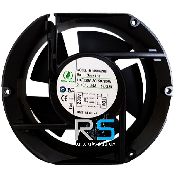 MICRO VENTILADOR M145CA2HB 110/220V DUPLO ROLAMENTO S/ MASCARA 172X150X51MM MUTUAL