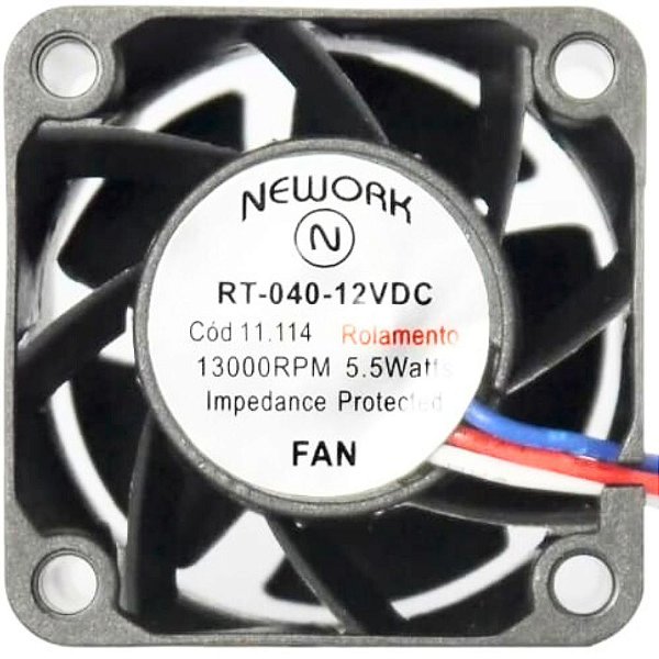 MICRO VENTILADOR RT040 12VDC (40X40X28MM) C/R 11.114 NEWORK