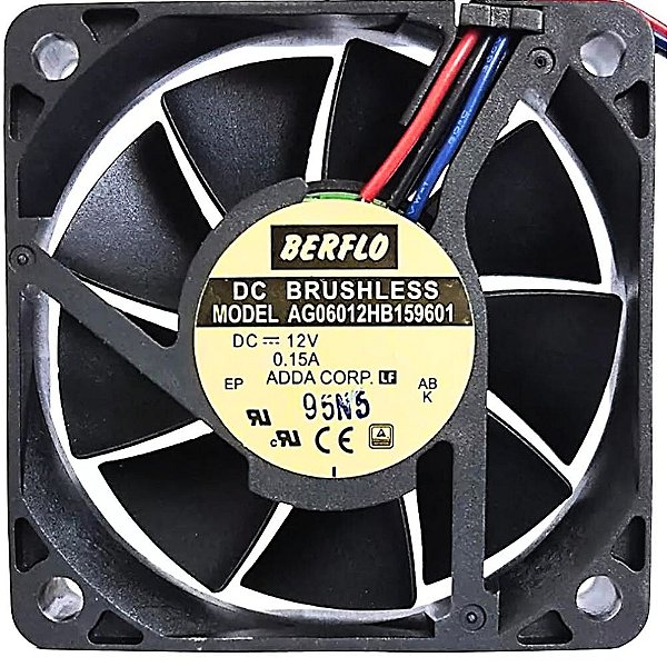 MICRO VENTILADOR ADDA 60X60X15MM 12V COM ROLAMENTO DUPLO