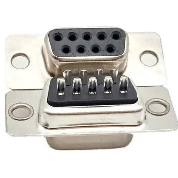 CONECTOR DB9 FEMEA 180° SOLDA FIO PRETO