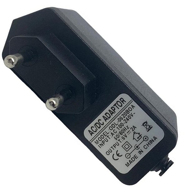 FONTE 5V 2A ODL-0520BOA BIVOLT AUTOMATICA PLUG P4 PARA CÂMERAS FITA LED CFTV MODEM