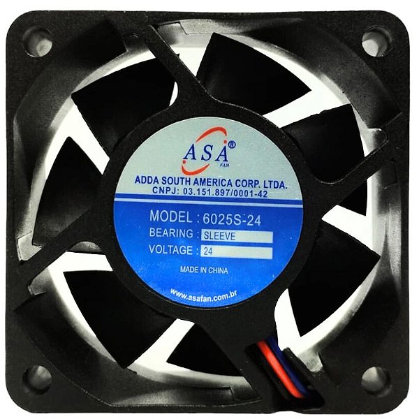 MICRO VENTILADOR 6025S-24 60X60X25 24V BUCHA 3 FIOS