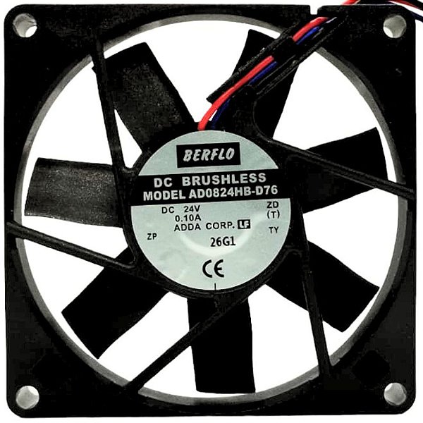 MICRO VENTILADOR 80X80X15MM 24V 0,10A AD0824HB-D76 C/ ROLAMENTO  ADDA