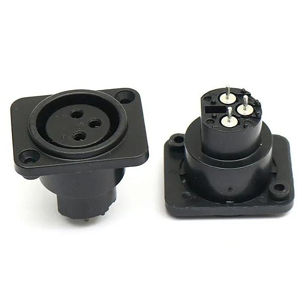 CONECTOR PLUG XLR CANON LS-1030 180° FEMEA 3 TERMINAIS REFORÇADO