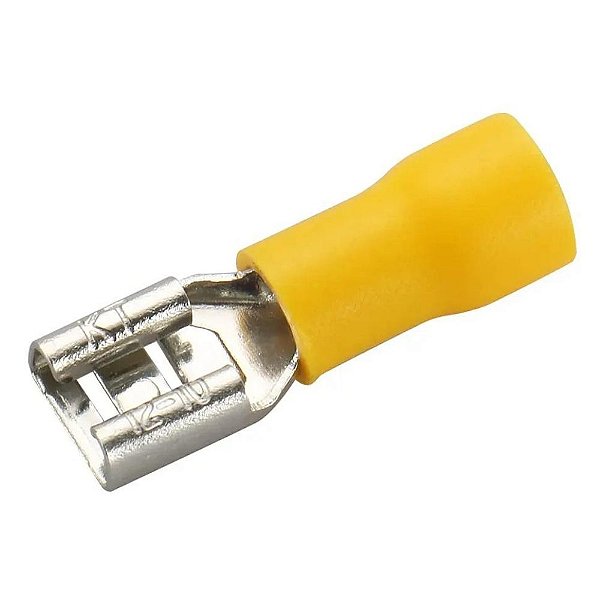 TERMINAL FASTON 6,3MM FEMEA 2,50 A 6MM² AMARELO