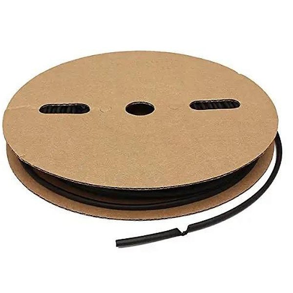 ESPAGUETE TUBO ISOLANTE TERMO RETRÁTIL 3,5MM PRETO POR METRO