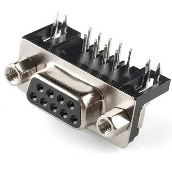 CONECTOR DB9 FÊMEA 90 GRAUS SOLDA PLACA