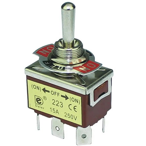 CHAVE ALAVANCA PULSANTE DOIS LADOS KN-223 (ON/OFF/ON)