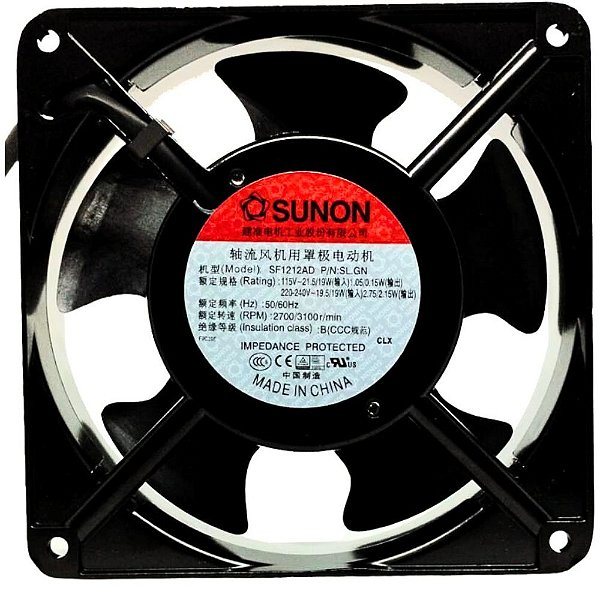 MICROVENTILADOR SF1212AD/SLGN BIVOLT 220-240VDC 50/60HZ 3.100RPM 19 WATTS (120X120X38MM) BUCHA