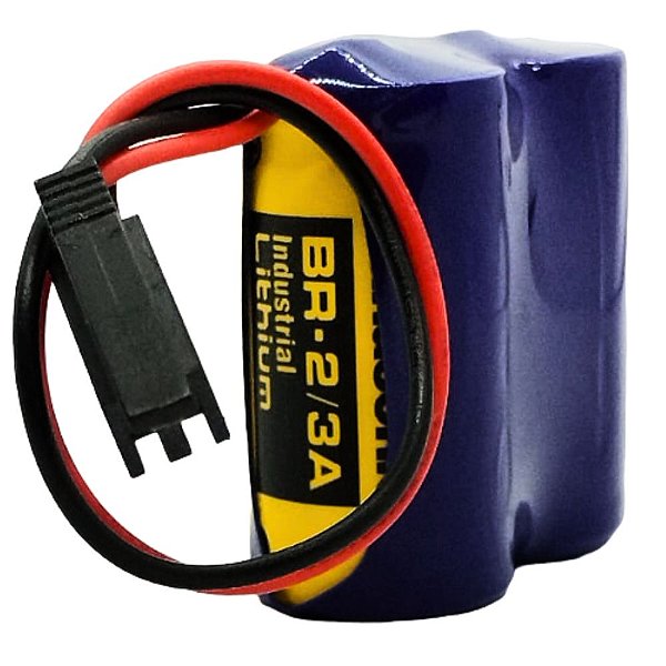 BATERIA DE LITHIUM 6V BR-2/3A PANASONIC  COM CONECTOR PRETO