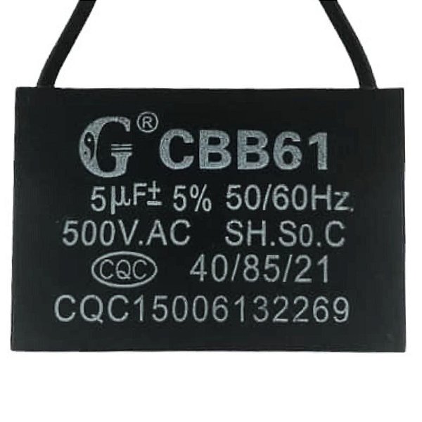 CAPACITOR RETANGULAR CBB61 5UF 500V 5% CQC