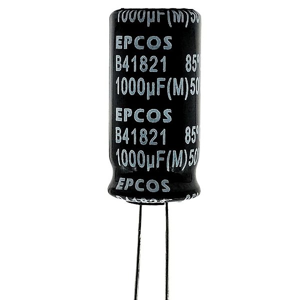 CAPACITOR ELETROLICO 1000UF 50V 85° B41821F6108M-12.5X25 EPCOS