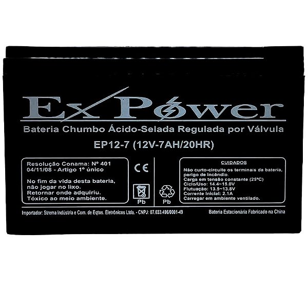 BATERIA  EP12-7 12V 7AH BATERIA EX POWER