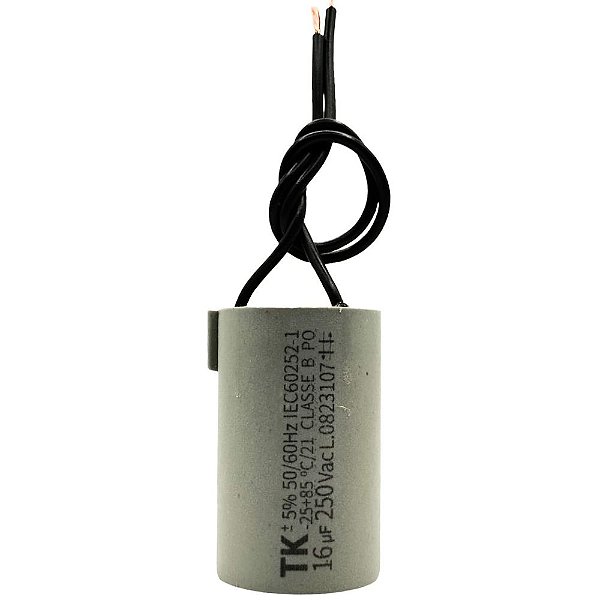CAPACITOR DE PARTIDA 16UF 250V 5% PARA MOTOR 250V - FIO CBB60