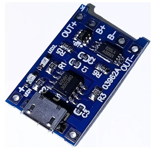 MÓDULO CARREGADOR BATERIA LITIO TP4056
