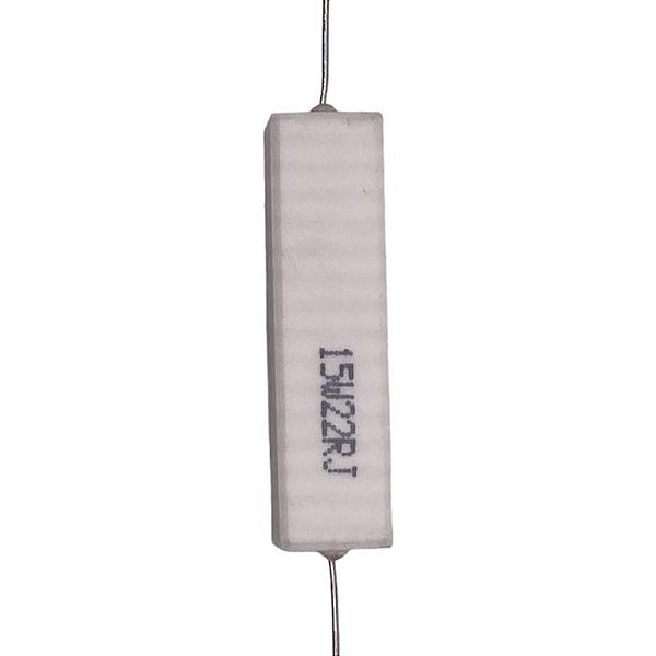 RESISTOR 22R 15W 5% 15W22RJ PORCELANA BRANCO AXIAL