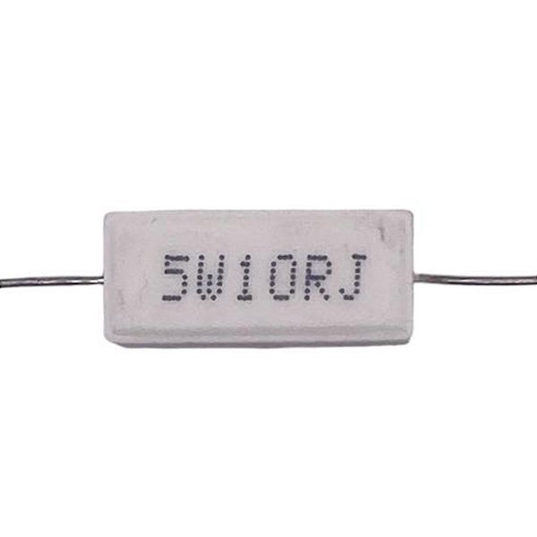 Resistenza Cementata Yageo 10 Ohm 5W 5% | 2 Pezzi, Montaggio Radiale Per Elettronica Fai-da-te