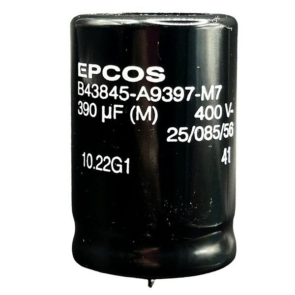 CAPACITOR ELETROLITICO EPCOS 390UF 400V 30X45MM B43845A9397-M7 EPCOS