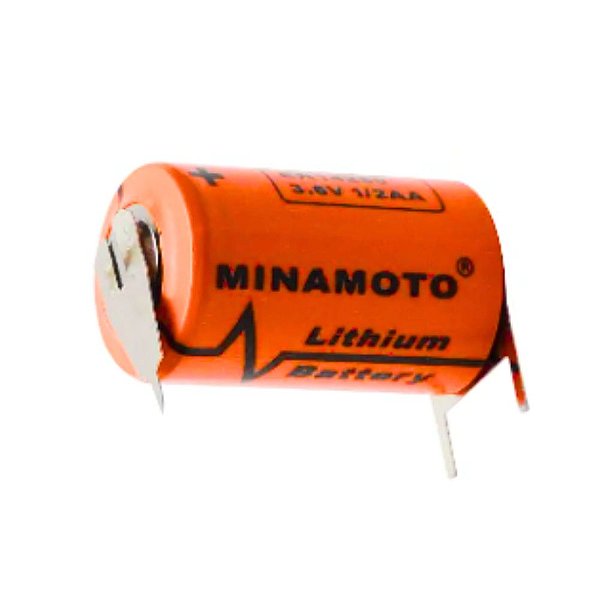BATERIA 3,6V ER14250 (1/2AA) LITHIUM MINAMOTO C/ 3 TERMINAIS