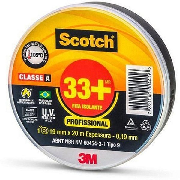 FITA ISOLANTE SCOTCH 33+ 19MMX20M 69134 - HB004482483 - 3M