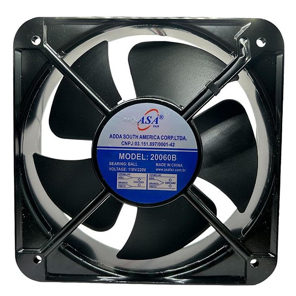 VENTILADOR 20060B 200X200X60 BIVOLT 2.600RPM CFM 420,00 ROLAMENTO