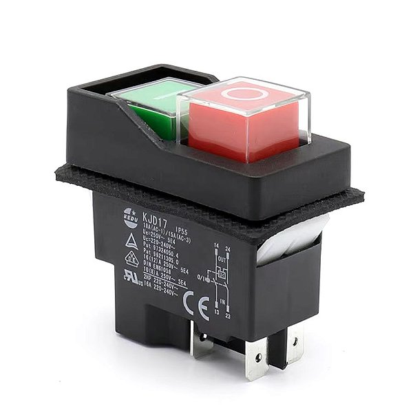 CHAVE INTERRUPTOR  KJD17 18A(AC-1) 4 PINOS  15A(AC-3) 220-240V KEDU
