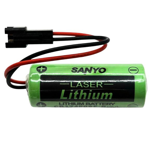 BATERIA CR17450SE-R 3V CR17450 17450GE 2500MAH A98L-0031-0012, A02B-0200 FANUC COM PLUGUE PRETO FDK