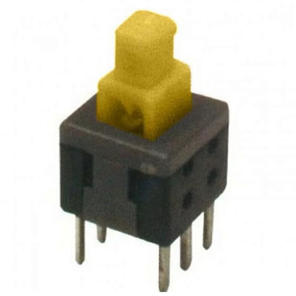 CHAVE BOTÃO 7X7MM SEM TRAVA AMARELA